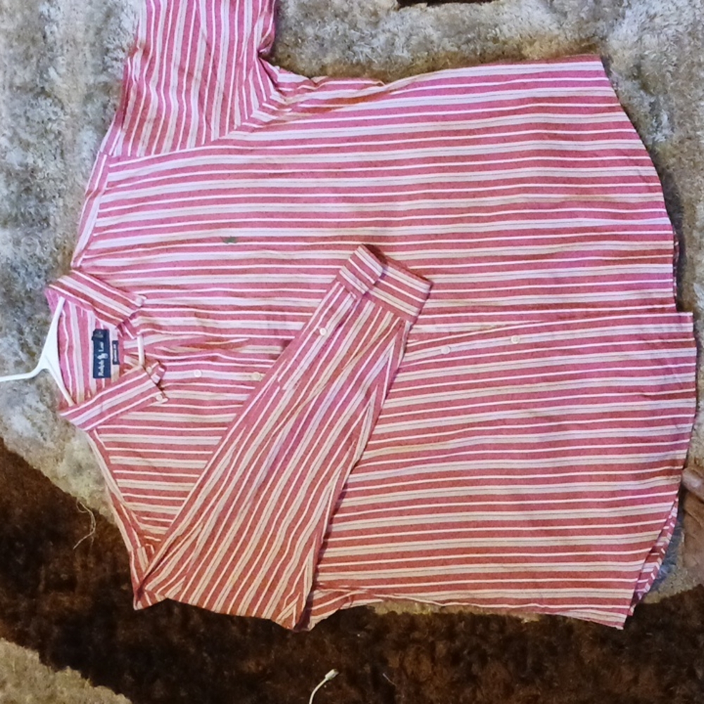 Ralph Lauren 2x classic fit pink/white striped ls button down